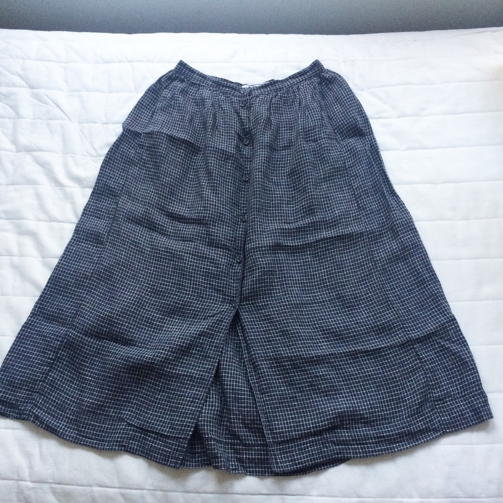Uniqlo Ines De La Fressange Linen Navy Skirt 0